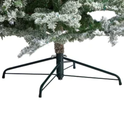 8.5’ Slim Flocked Nova Scotia Spruce Artificial Christmas Tree -Cheap Artificial Trees Store artificial 85 slim flocked nova scotia spruce tree with 500 warm white led lights and 1061 bendable branches nearly natural 906664