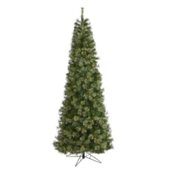 9' Cashmere Slim Artificial Christmas Tree With 550 Warm White Lights And 1308 Bendable Branches