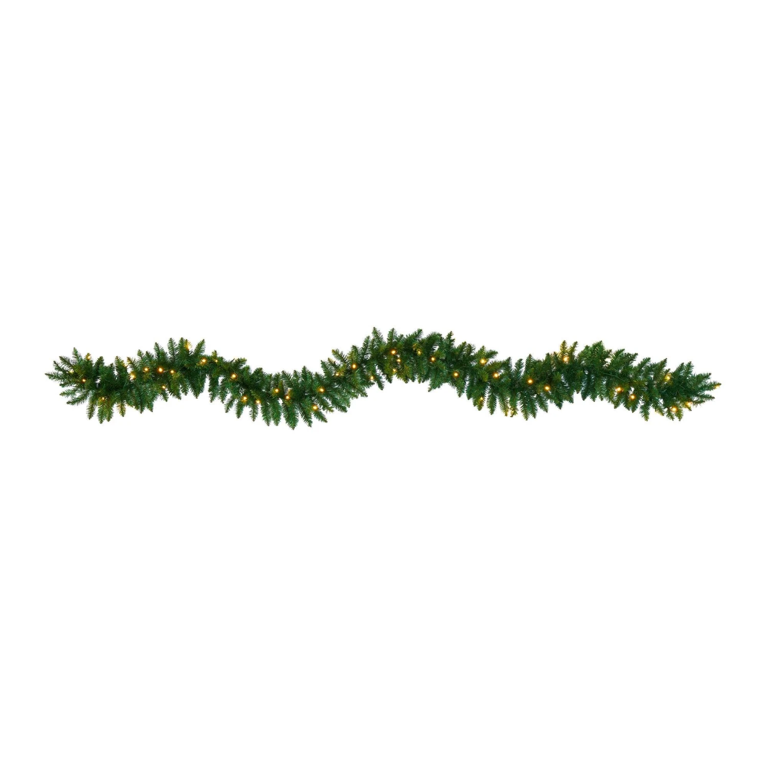 9’ Christmas Pine Artificial Garland With 50 Warm White LEDs Lights 1 9’ Christmas Pine Artificial Garland With 50 Warm White LEDs Lights