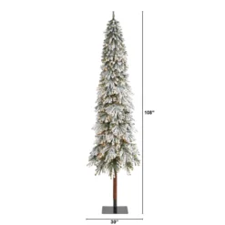 9’ Flocked Grand Alpine Artificial Christmas Tree With 600 Lights And 1183 Branches On Natural Trunk -Cheap Artificial Trees Store artificial 9 flocked grand alpine artificial christmas tree with 600 lights and 1183 branches on natural trunk nearly natural 281104