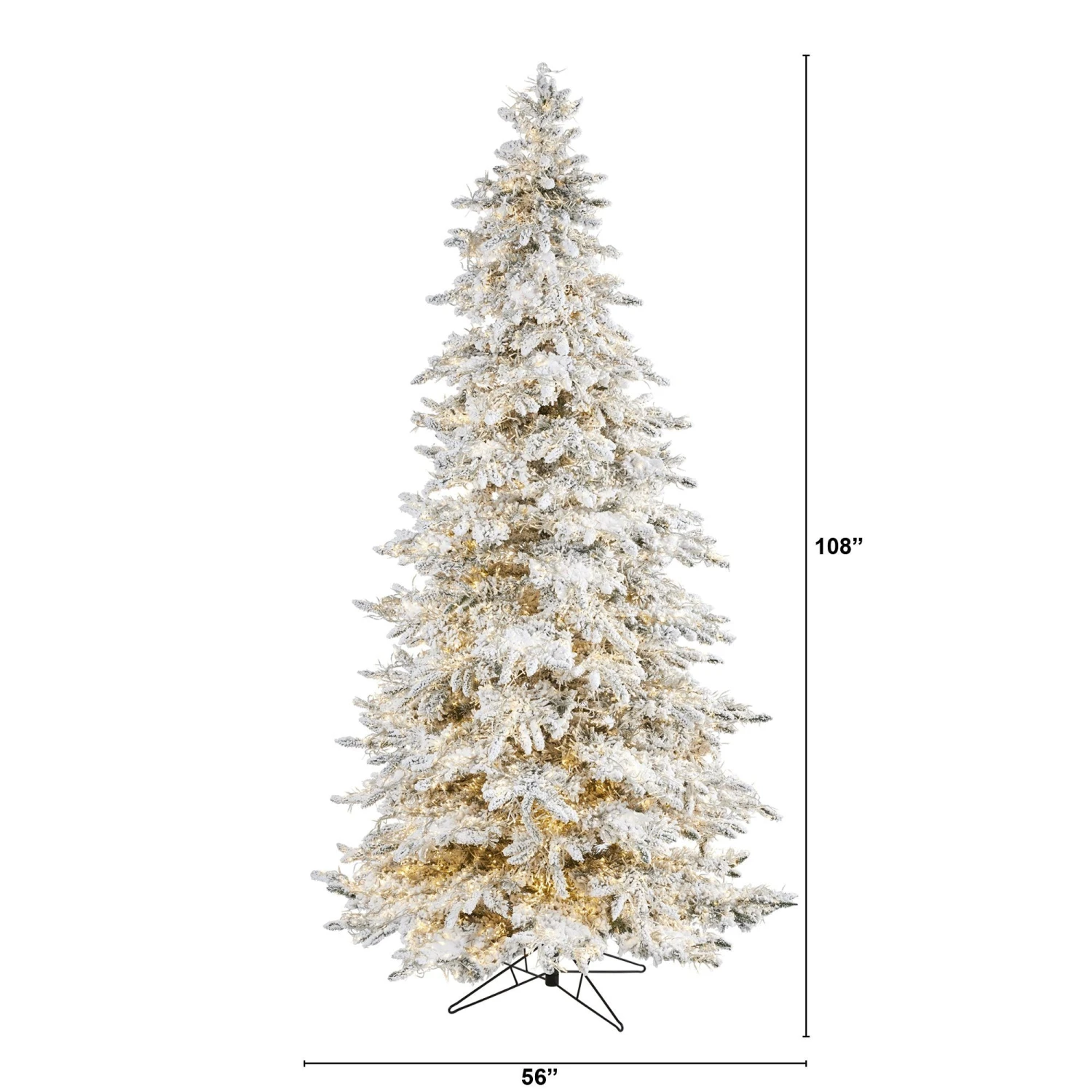 9' Flocked Grand Northern Rocky Fir Artificial Christmas Tree With 8208 Warm Cluster (Multifunction) LED Lights And 1818 Bendable Branches 2 9' Flocked Grand Northern Rocky Fir Artificial Christmas Tree With 8208 Warm Cluster (Multifunction) LED Lights And 1818 Bendable Branches - Image 2