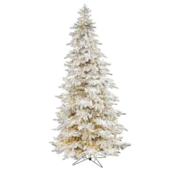 9' Flocked Grand Northern Rocky Fir Artificial Christmas Tree With 8208 Warm Cluster (Multifunction) LED Lights And 1818 Bendable Branches