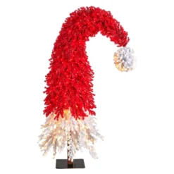 9’ Holiday Red Santa’s Hat Christmas Tree With 600 LED Lights And 1992 Bendable Branches