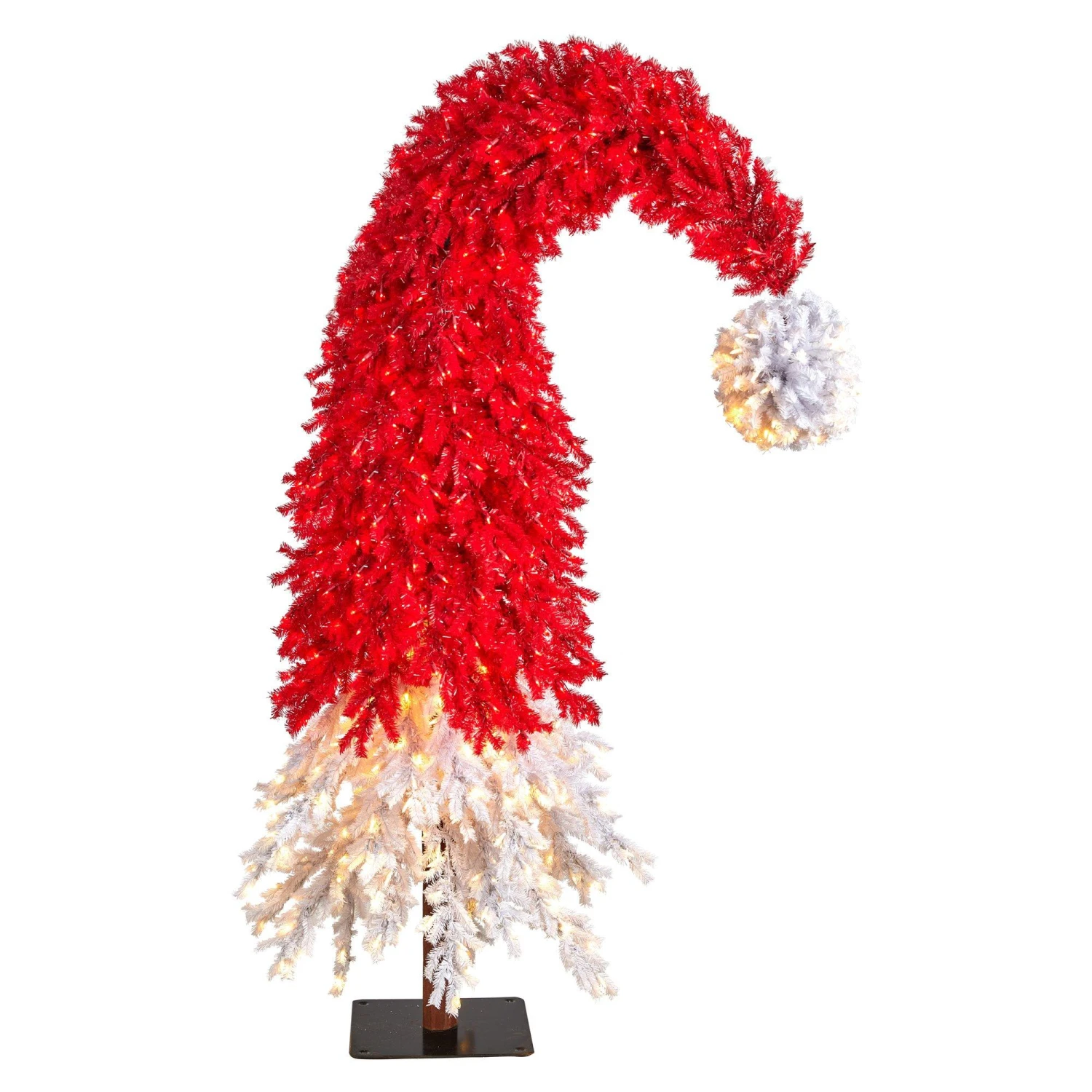 9’ Holiday Red Santa’s Hat Christmas Tree With 600 LED Lights And 1992 Bendable Branches 1 9’ Holiday Red Santa’s Hat Christmas Tree With 600 LED Lights And 1992 Bendable Branches