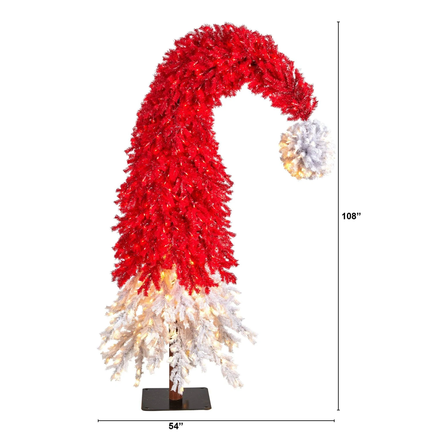 9’ Holiday Red Santa’s Hat Christmas Tree With 600 LED Lights And 1992 Bendable Branches 2 9’ Holiday Red Santa’s Hat Christmas Tree With 600 LED Lights And 1992 Bendable Branches - Image 2