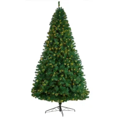 9' Northern Tip Artificial Christmas Tree With 650 Clear LED Lights And 1860 Bendable Branches
