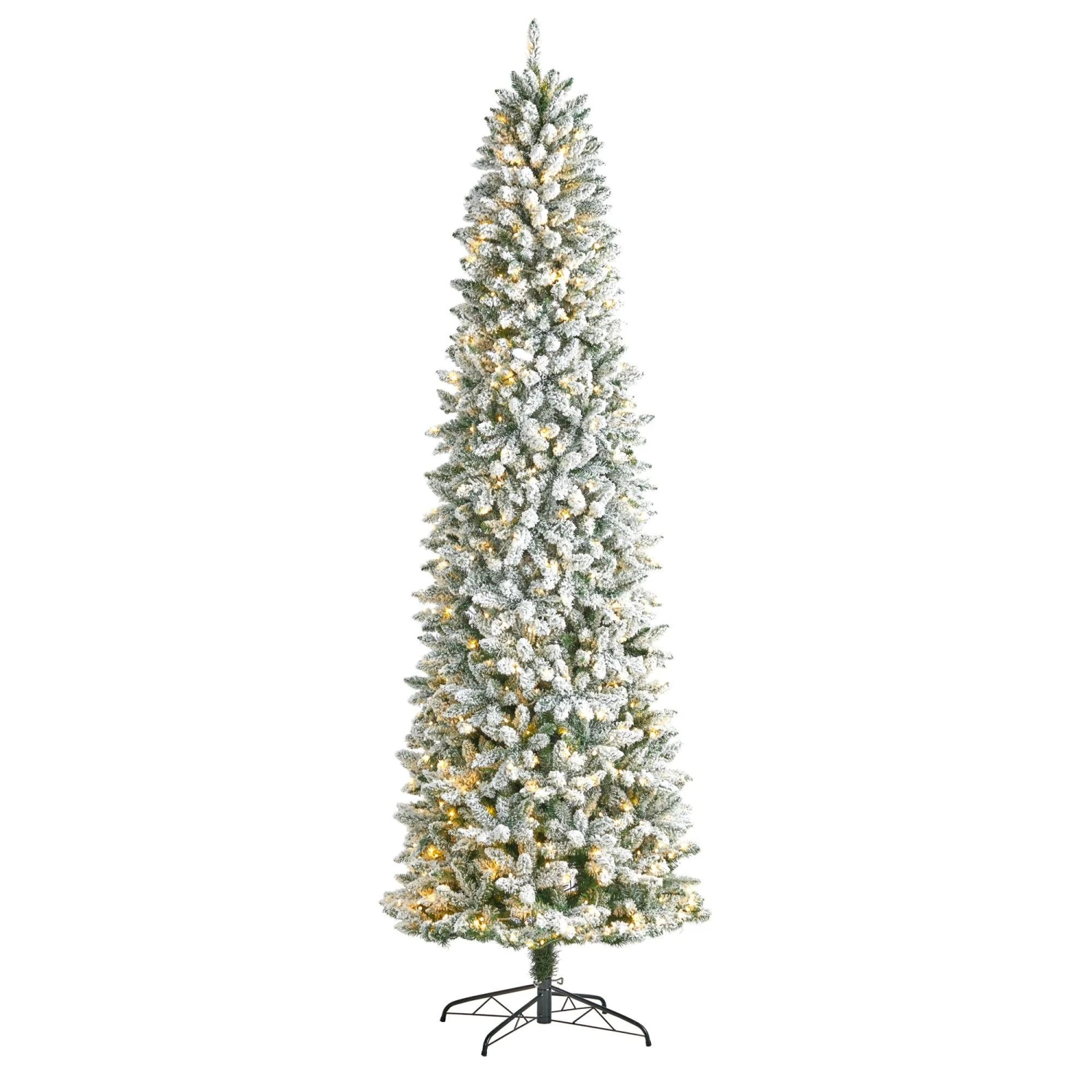 9’ Slim Flocked Montreal Fir Artificial Christmas Tree 1 9’ Slim Flocked Montreal Fir Artificial Christmas Tree