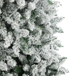 9’ Slim Flocked Montreal Fir Artificial Christmas Tree 12 9’ Slim Flocked Montreal Fir Artificial Christmas Tree -Cheap Artificial Trees Store artificial 9 slim flocked montreal fir tree with 600 warm white led lights and 1860 bendable branches nearly natural 539003