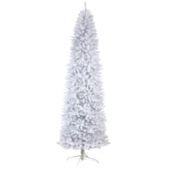 9’ Slim White Artificial Christmas Tree With 600 Warm White LED Lights And 1860 Bendable Branches -Cheap Artificial Trees Store artificial 9 slim white artificial christmas tree with 600 warm white led lights and 1860 bendable branches nearly natural 508346