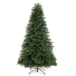 9’ Snowed Tipped Clermont Pine Artificial Christmas Tree -Cheap Artificial Trees Store artificial 9 snowed tipped clermont mixed pine tree with 900 clear lights pine cones and 900 branches nearly natural 226372