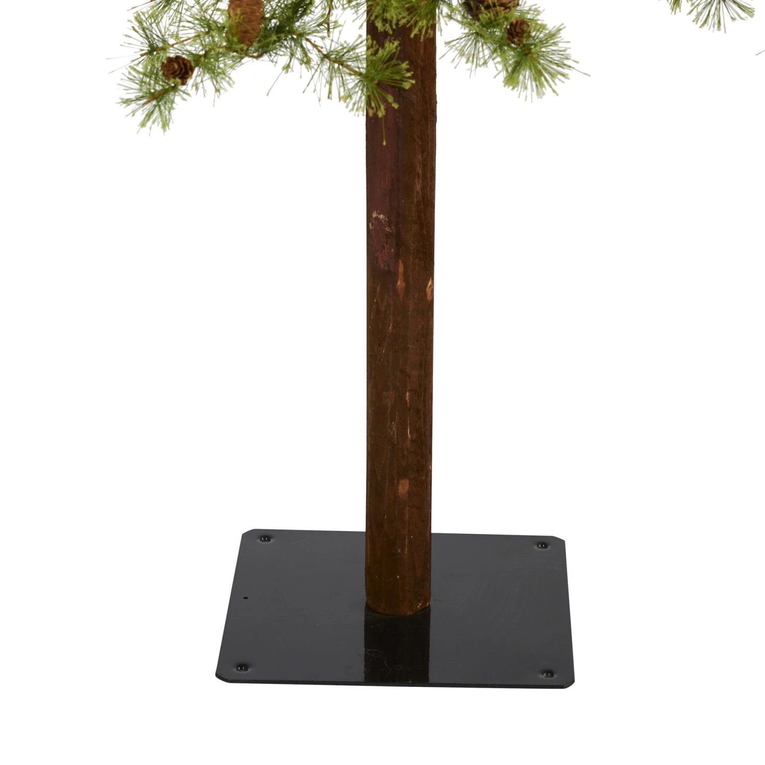 9' Wyoming Alpine Artificial Christmas Tree With 300 Clear (multifunction) LED Lights And Pine Cones On Natural Trunk 5 9' Wyoming Alpine Artificial Christmas Tree With 300 Clear (multifunction) LED Lights And Pine Cones On Natural Trunk - Image 5