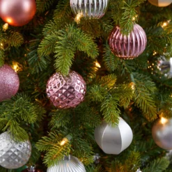 Holiday Shatterproof, 101 Count Christmas Tree Ornament Set, 60mm With Re-Useable Tube -Cheap Artificial Trees Store artificial holiday shatterproof 101 count christmas tree ornament set 60mm with re useable tube nearly natural 380352