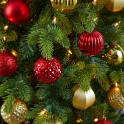 Holiday Shatterproof, 101 Count Christmas Tree Ornament Set, 60mm With Re-Useable Tube -Cheap Artificial Trees Store artificial holiday shatterproof 101 count christmas tree ornament set 60mm with re useable tube nearly natural 816042