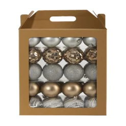 Holiday Shatterproof, 40 Count Christmas Tree Ornament Box Set, 80mm With Re-Useable Box -Cheap Artificial Trees Store artificial holiday shatterproof 40 count christmas tree ornament box set 80mm with re useable box nearly natural silver 219981