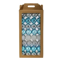 Holiday Shatterproof, 64 Count Christmas Tree Ornament Set, 80mm With Re-Useable Box 14 Holiday Shatterproof, 64 Count Christmas Tree Ornament Set, 80mm With Re-Useable Box -Cheap Artificial Trees Store artificial holiday shatterproof 64 count christmas tree ornament set 80mm with re useable box nearly natural blue 390604