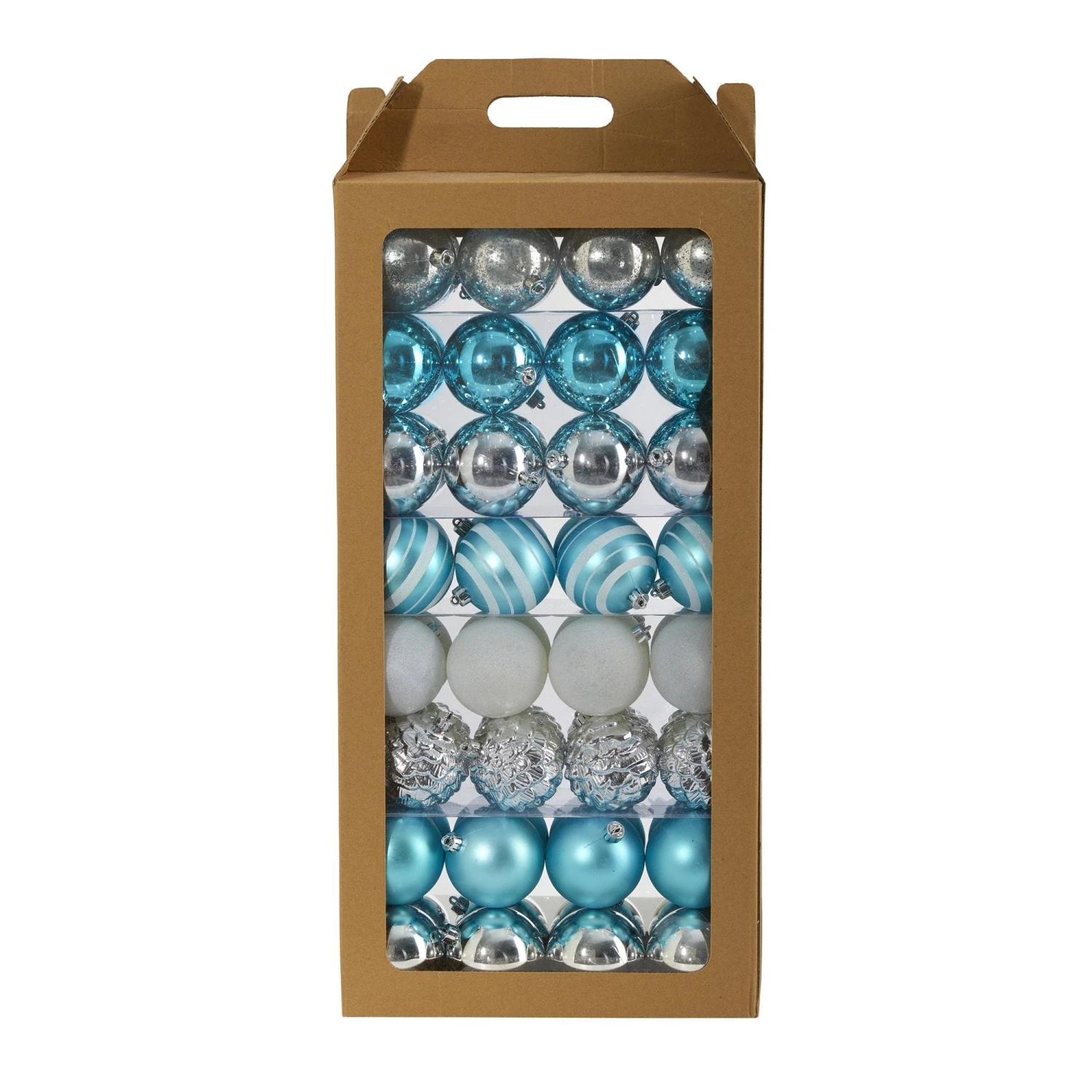 Holiday Shatterproof, 64 Count Christmas Tree Ornament Set, 80mm With Re-Useable Box 3 Holiday Shatterproof, 64 Count Christmas Tree Ornament Set, 80mm With Re-Useable Box - Image 3