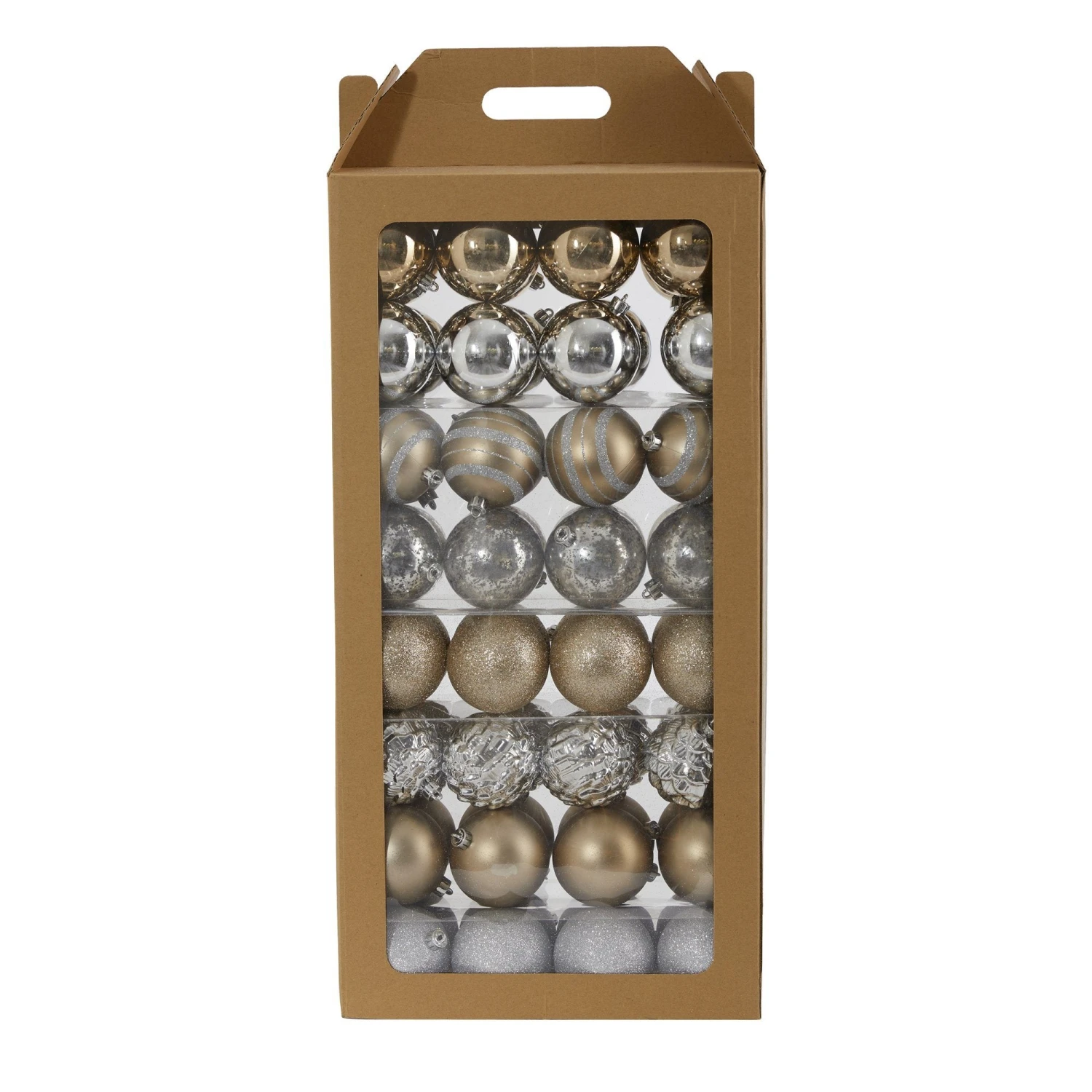 Holiday Shatterproof, 64 Count Christmas Tree Ornament Set, 80mm With Re-Useable Box 1 Holiday Shatterproof, 64 Count Christmas Tree Ornament Set, 80mm With Re-Useable Box